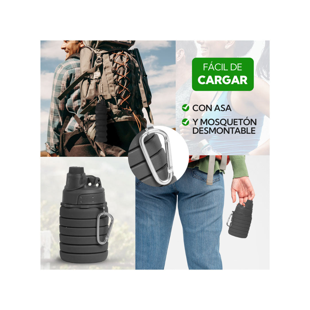 Pack 2 Botellas Plegables Negras