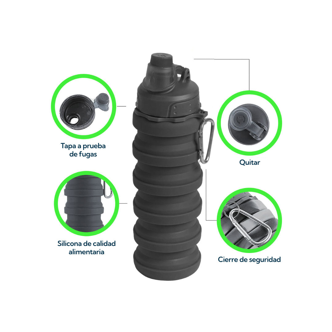 Pack 2 Botellas Plegables Negras