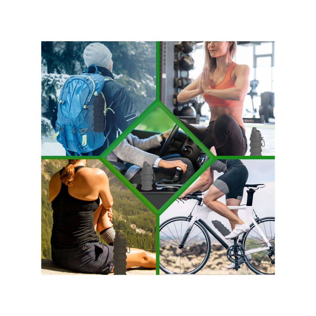 Pack 2 Botellas Plegables Negras